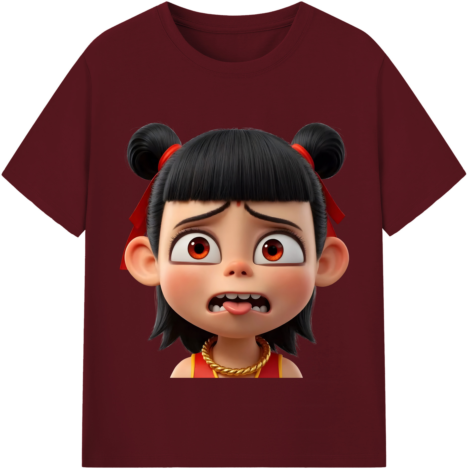 （画像用） Ne Zha 2 ナタ 魔童の大暴れ 綿100％半袖Tシャツ（フロントプリント）